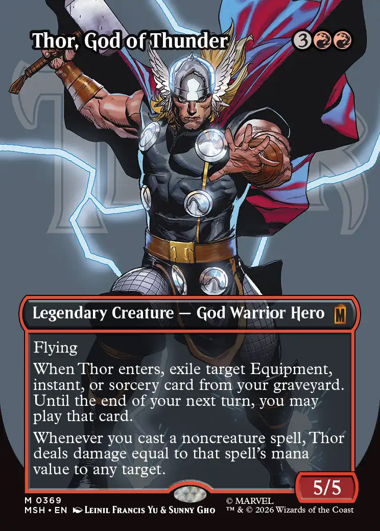 mjolnir mtg card who are you giving the hammer? #mtgspoilers #marvelsuperheroes #mtg tap target creature defending player controls and put a stun counter on it Mjolnir, Hammer of Thor |