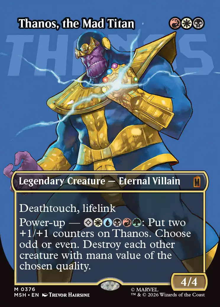 mtg thanos card MSH] Thanos, Mad Titan (Full Reveal) : r/magicTCG