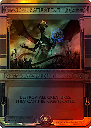 damnation mtg card Altered Art Destroy all creatures Damnation (Foil-Etched)