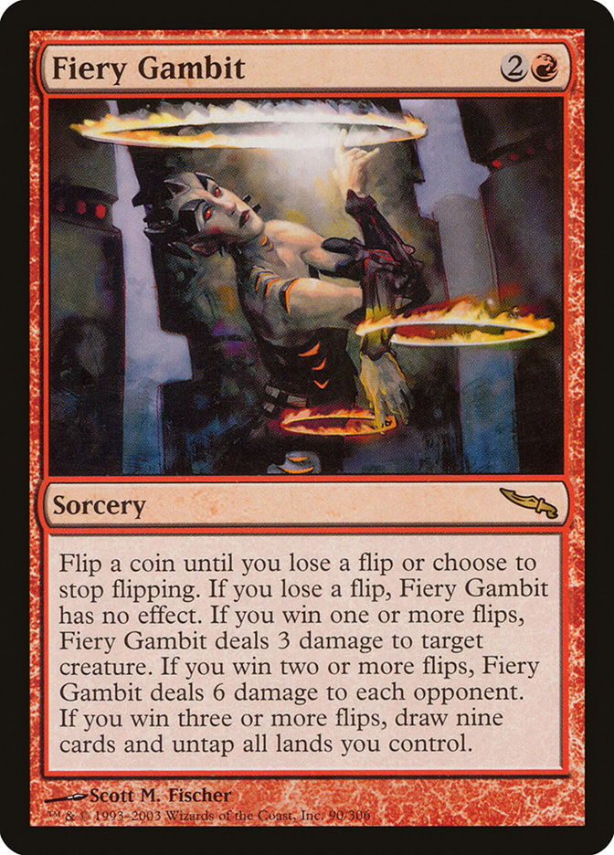 flip card mtg Fiery Gambit | Mirrodin | Modern