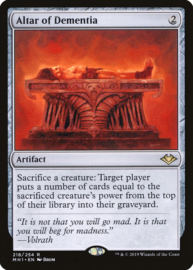 MtG Modern Horizons Rare Altar of Dementia #218