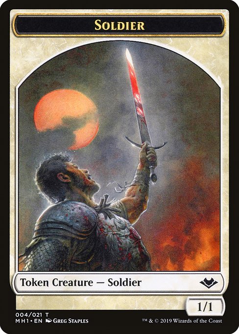 mtg soldier token cards Human Soldier Token (02) [The Lord of the Rings: Tales of Middle-Earth