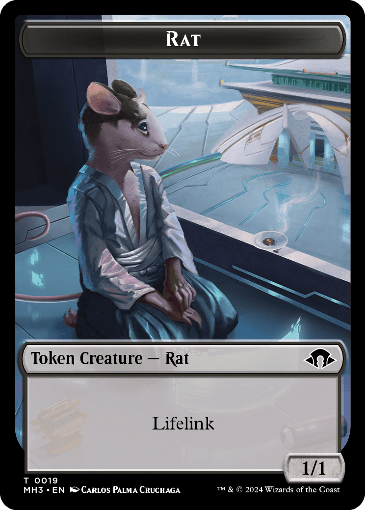 mtg cards that make rat tokens Rat Token (1/1 - Deathtouch) by Pat Lewis main image 1