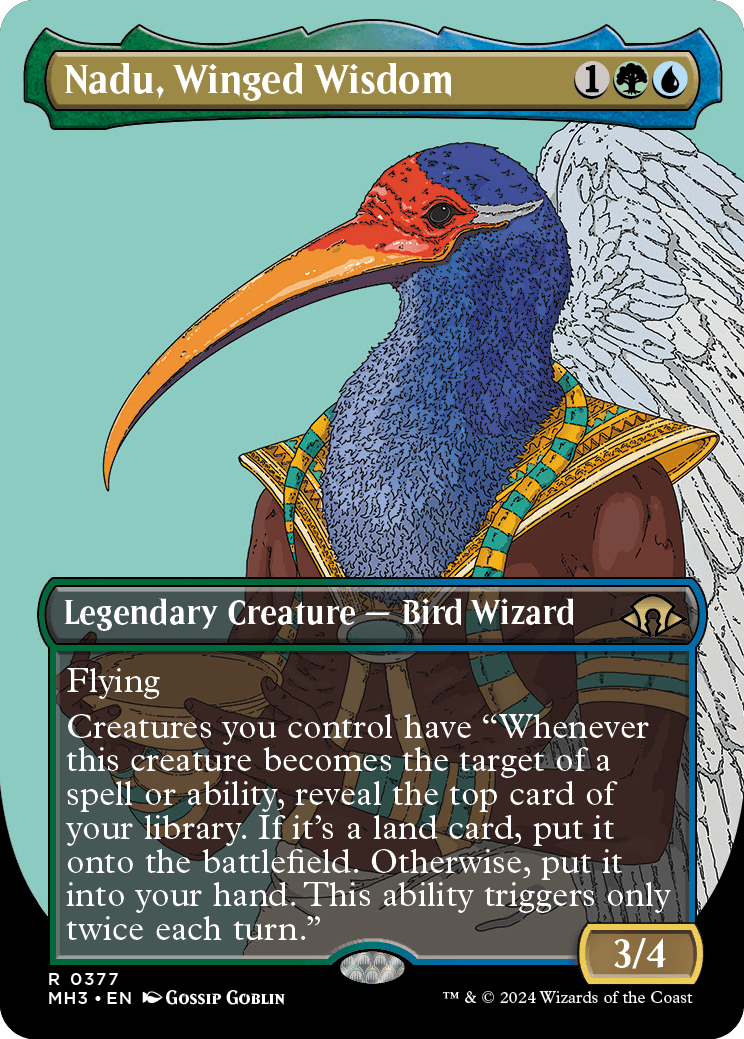 nadu mtg card Magic The Gathering - Modern Horizons 3 - Nadu, Winged Wisdom Why equip Shuko on Nadu