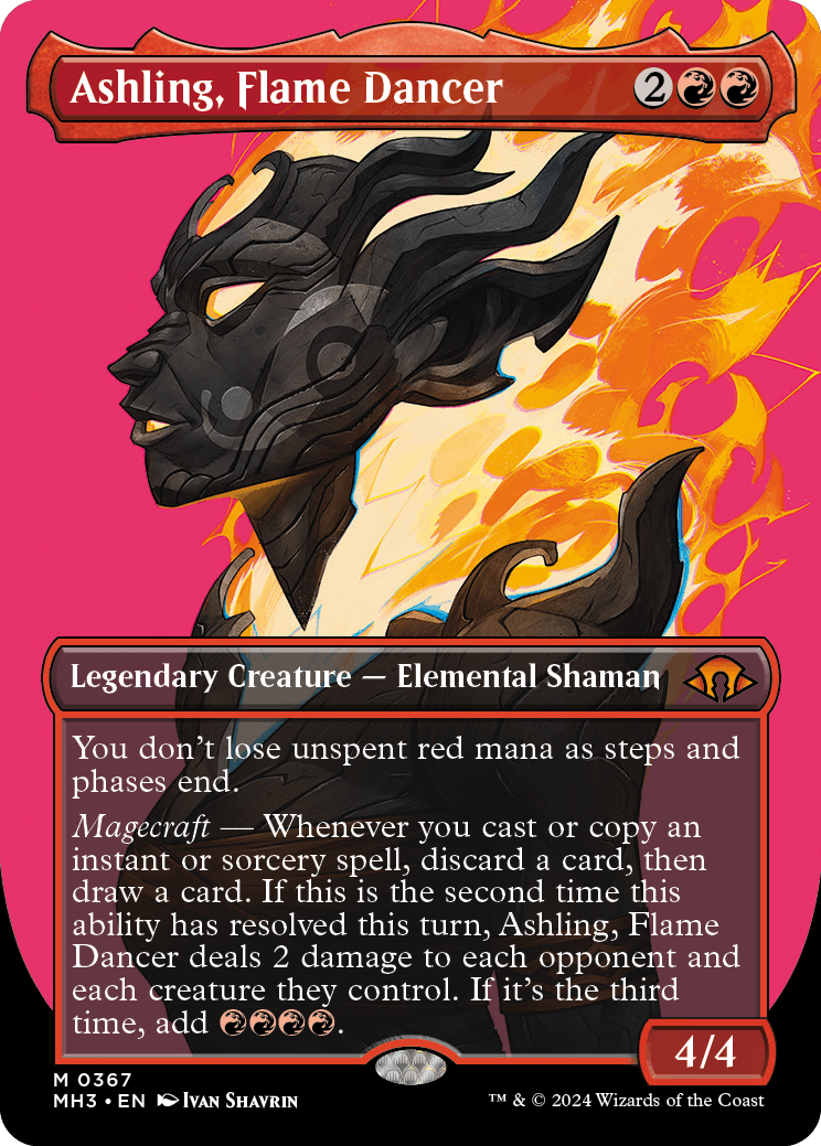 mtg borderless profile cards Magic The Gathering - Modern Horizons 3 Commander Selch enters or attacks Emet-Selch, Unsundered (#394) (borderless)
