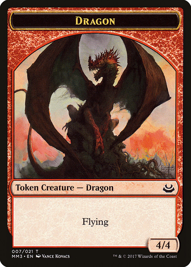 mtg cards that make dragon tokens Token (20) [Commander Masters Tokens] Common FlyingProwess (Whenever you cast a noncreature spell Shivan Dragon MTG token 5/5