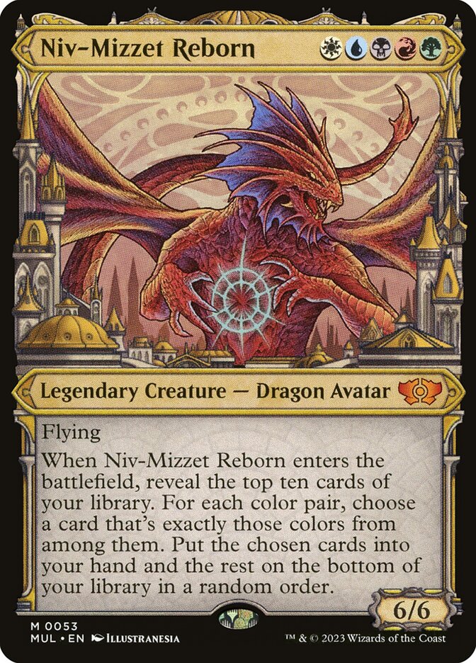 ニヴ＝ミゼット再誕/Niv-Mizzet Reborn　ダブルレインボウシリアル ダブルレインボウFOIL】【英】ニヴ＝ミゼット再誕/Niv-Mizzet Reborn