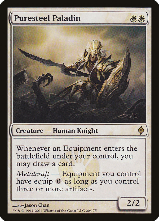 Magic the Gathering New Phyrexia Rare Puresteel Paladin #20