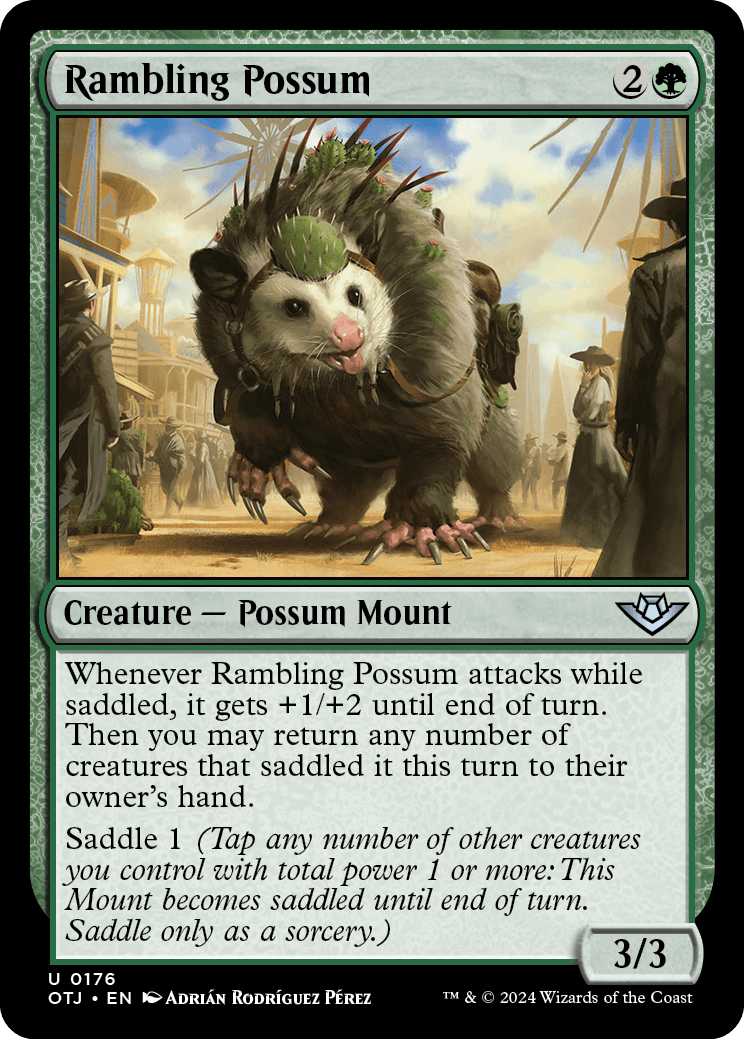mtg possum card Magic The Gathering - Outlaws of Thunder Junction - Rambling Possum main image 1
