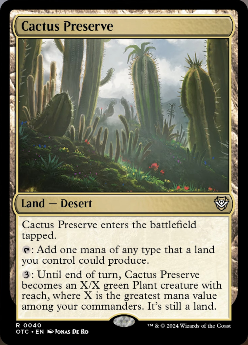 mtg plant commander deck Cactus Preserve | Outlaws of Thunder Junction Decks | Commander mono green cactus guy •