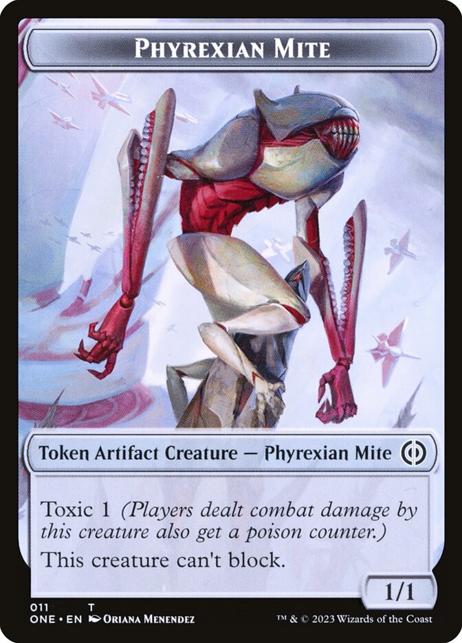 mtg mite cards Phyrexian (012) // Phyrexian Beast Double-Sided Token [Phyrexia unique look. Magic Cards Mite Overseer -
