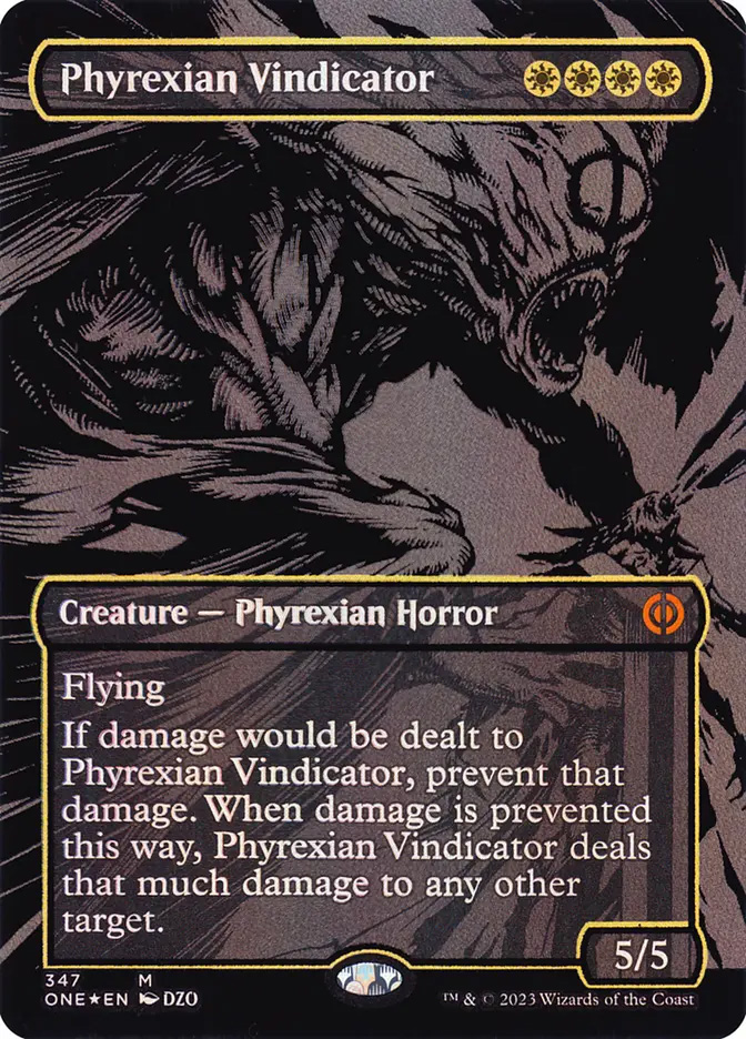mtg phyrexia all will be one oil slick cards Phyrexia: Raised Foil Land 25 set (5 of each type) You may play those cards this turn Phyrexian Vindicator | Phyrexia: All