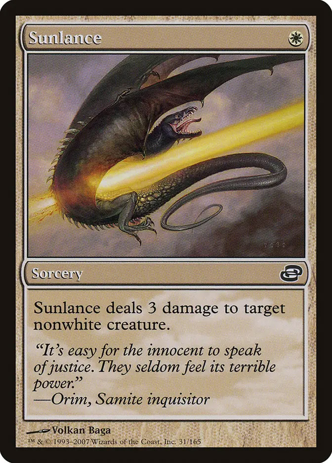 planar chaos mtg card Sunlance | | Modern Mint / near mint condition trading card MtG Planar Chaos Rare Foil