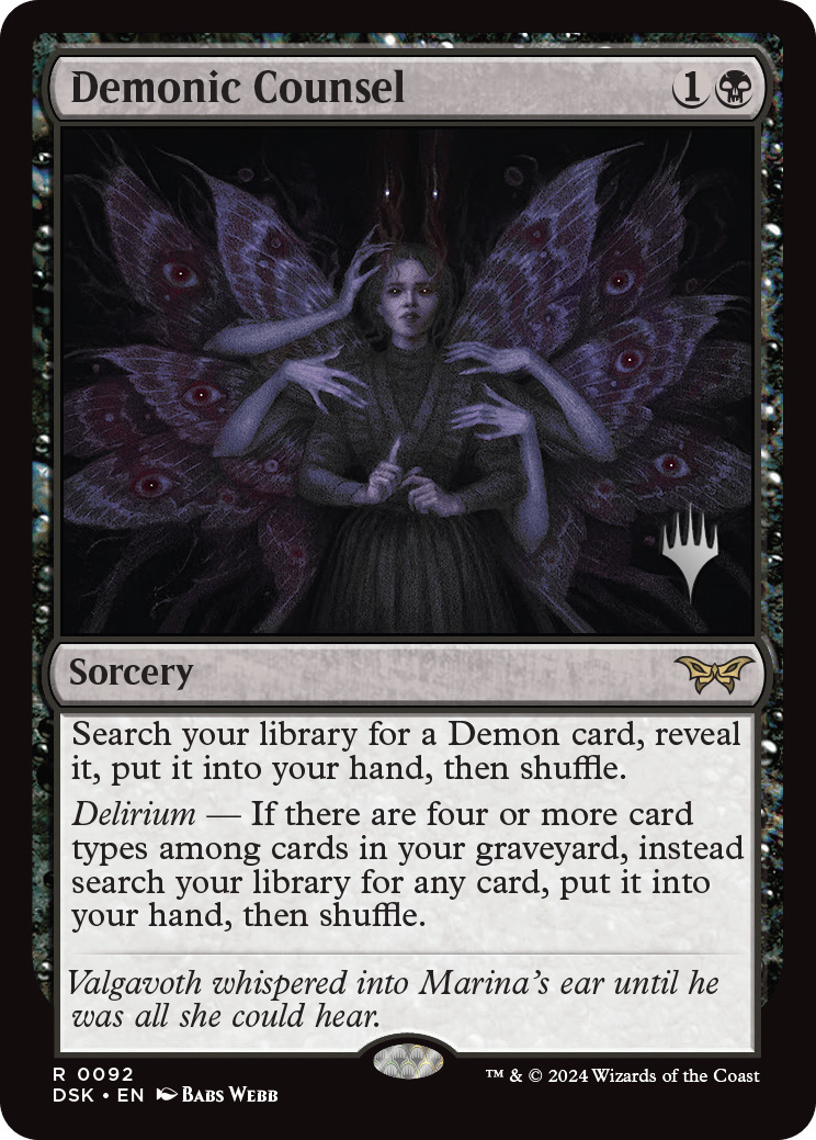 Demonic Counsel | Promo Pack Foil | Card Kingdom