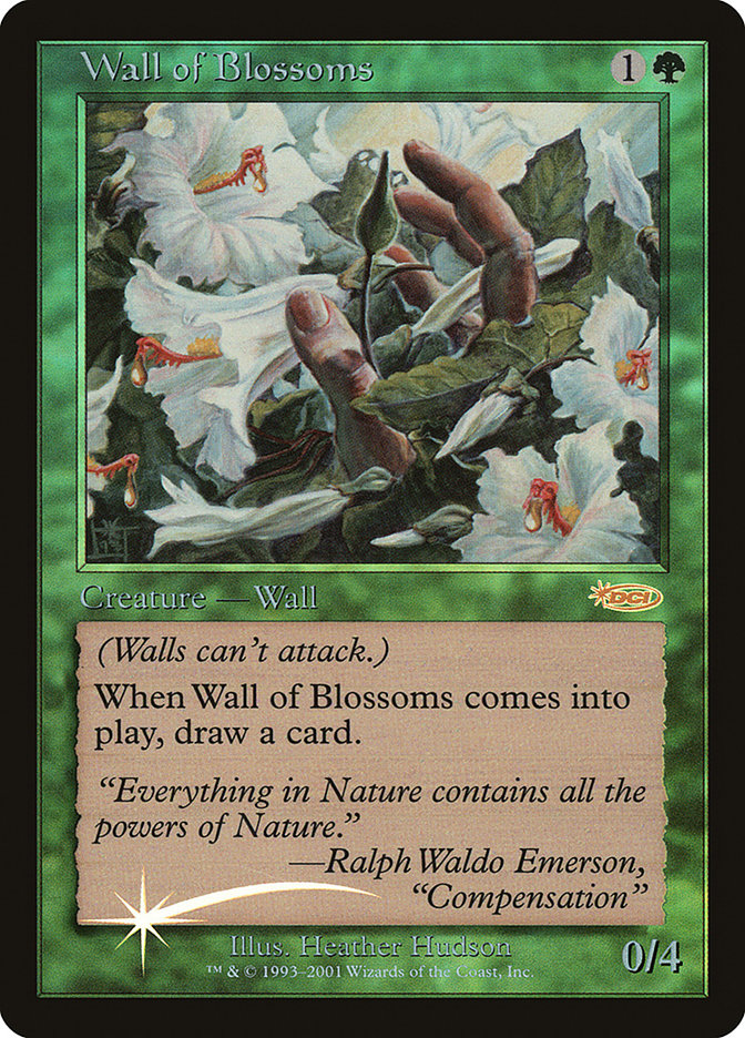 花の壁 Wall of Blossoms FNM プロモ Foil MTG 花の壁 / Wall of Blossoms
