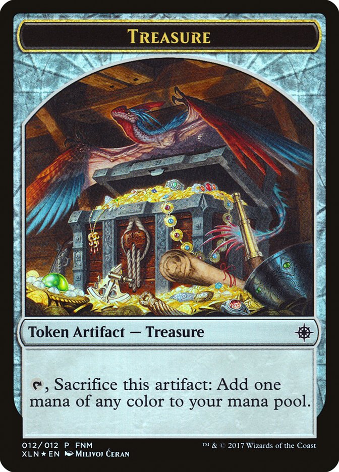 mtg flip card token Stainless Steel Angel Flick a Coin deals 1 damage to any target Pirate Token - Treasure Token