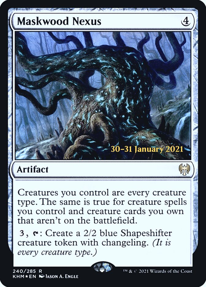 mtg how to know if a card is rare Maskwood Nexus [369] [Extended Art] [Kaldheim] [Foil] – Face to Face Games main image 0