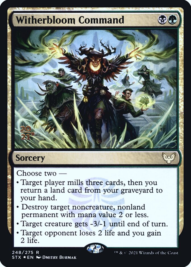 mtg witherbloom cards MTG Witherbloom Command Strixhaven: School of Mages 248/275 Regular Rare