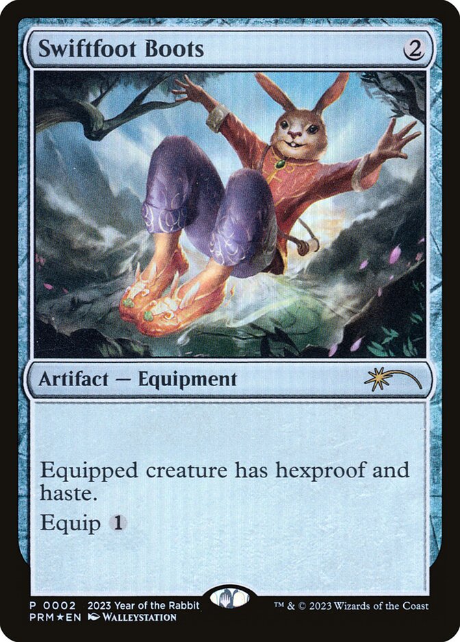mtg cards like swiftfoot boots MTG Commander Legends Decks 2021 Swiftfoot Boots (#2096) (borderless)
