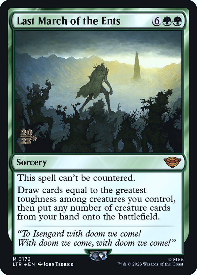 last march of the ents mtg card FOIL] (V.3) Draw cards equal to the greatest toughness among creatures you control Last March of the Ents