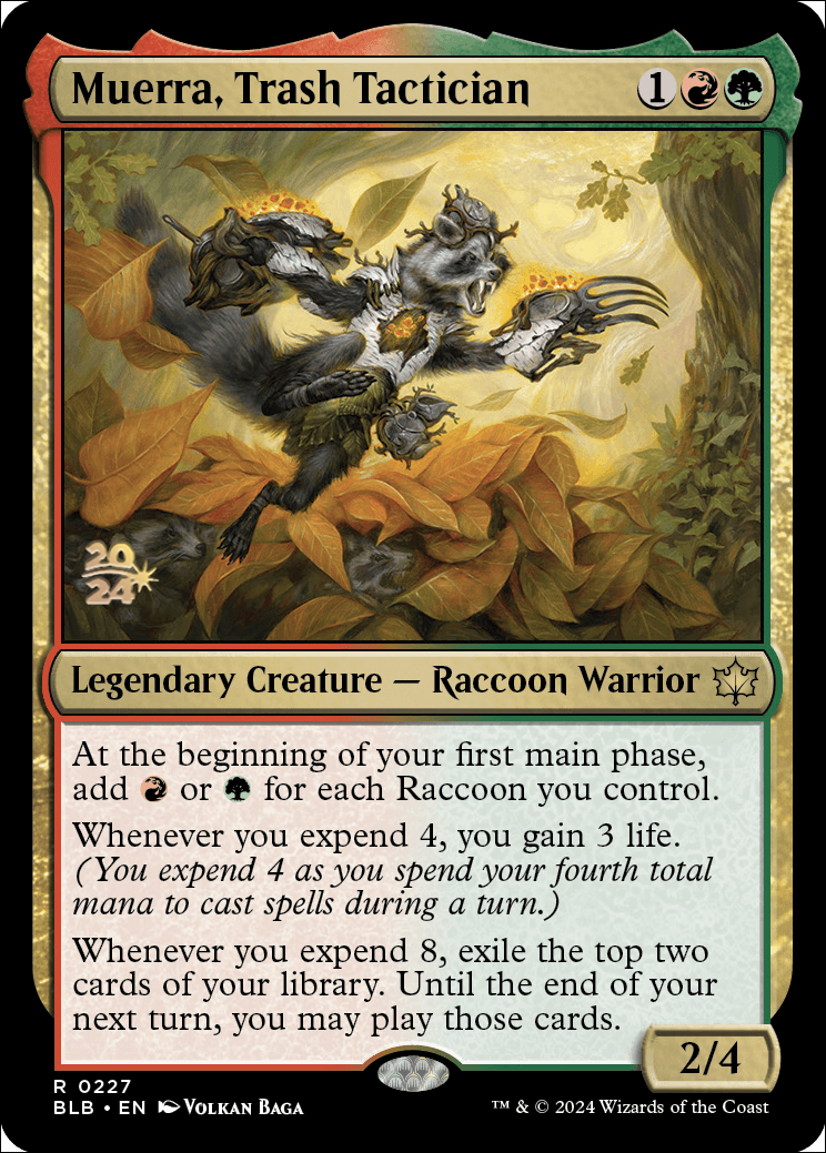 mtg expend cards Magic The Gathering - Bloomburrow - Muerra, Trash Tactician not stoneware Does the creature have to