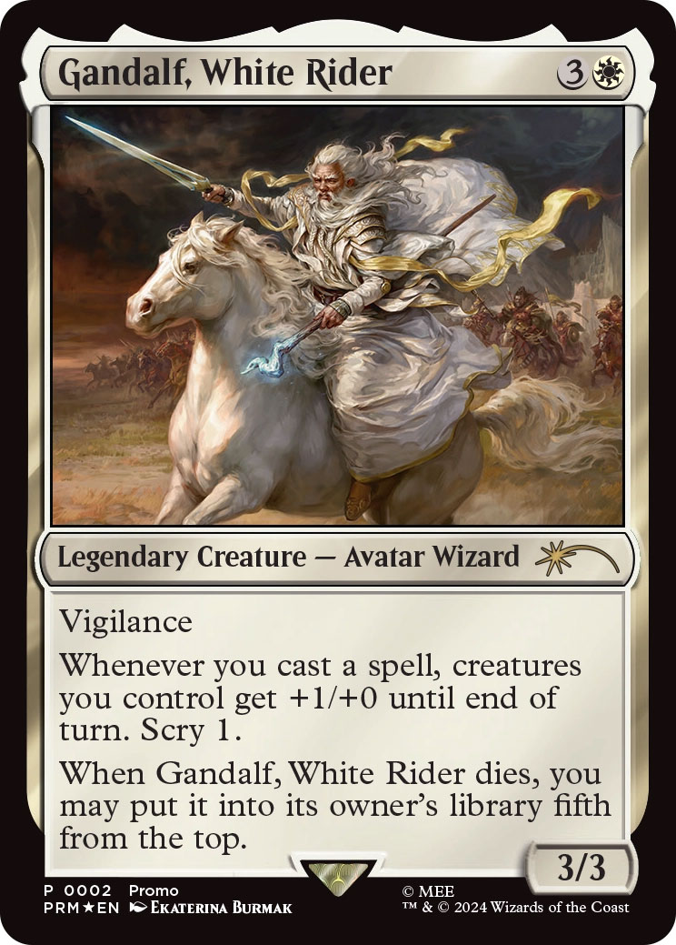 gandalf the white mtg card Gandalf, Rider [The Lord of Rings: Tales of Middle-Earth Pre – TokenMTG The Lord of the Rings MTG Arena - Gandalf The