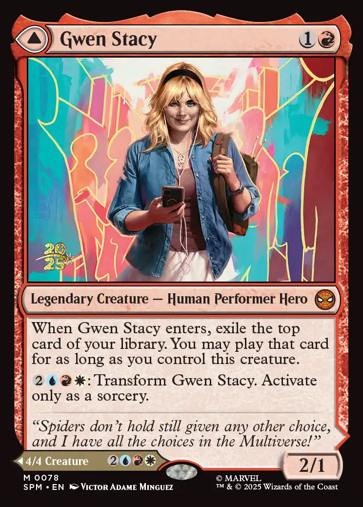 gwen stacy mtg card back Ghost-Spider Foil - SPM put a +1/+1 counter on Ghost Gwen Stacy | Promotional |
