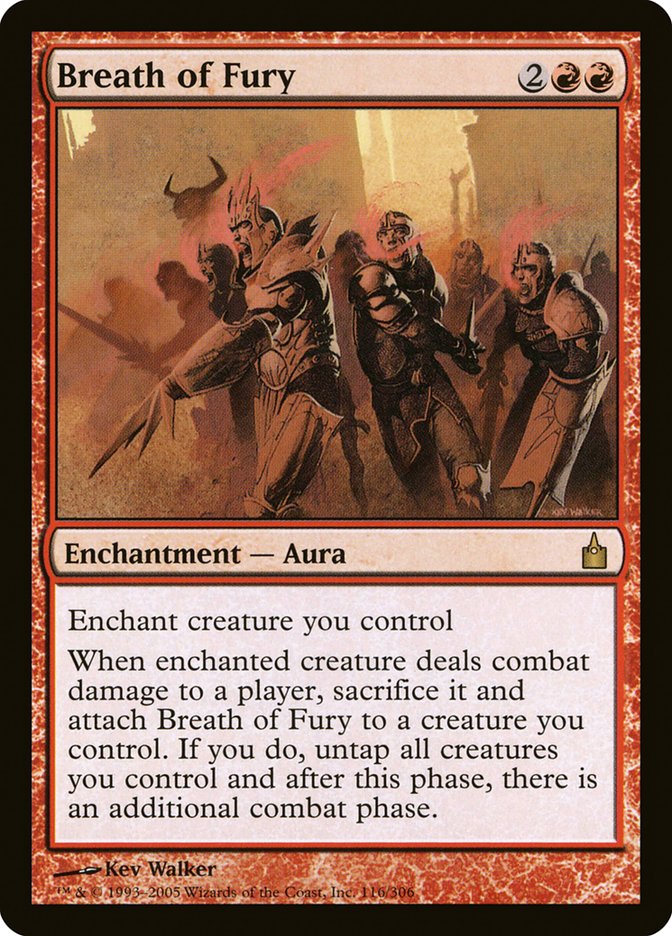 mtg fury card Mtg Ravnica: City of Guilds Rare Breath of Fury #116