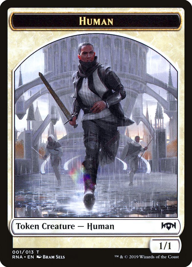mtg cards that make human tokens Human Token [Ravnica Allegiance Tokens] Heavily Played