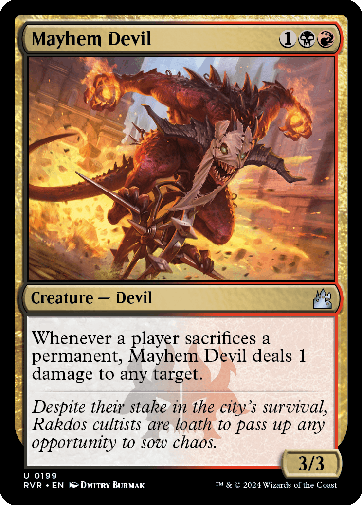 Magic the Gathering Ravnica Remastered Uncommon Mayhem Devil #374 [Retro Frame]