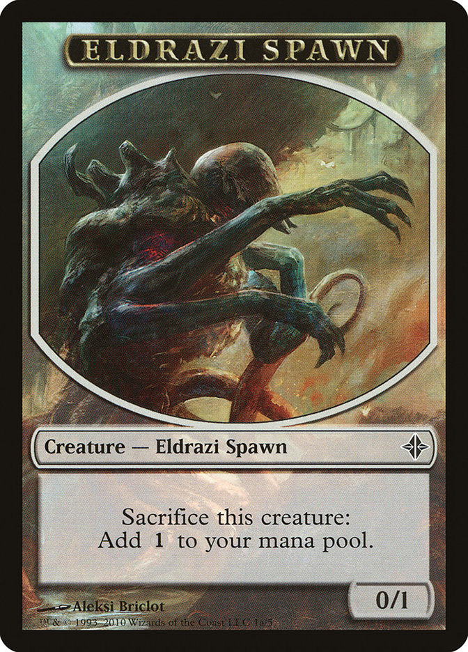 Eldrazi Spawn Token (1a/5) [Rise of the Eldrazi Tokens] Damaged
