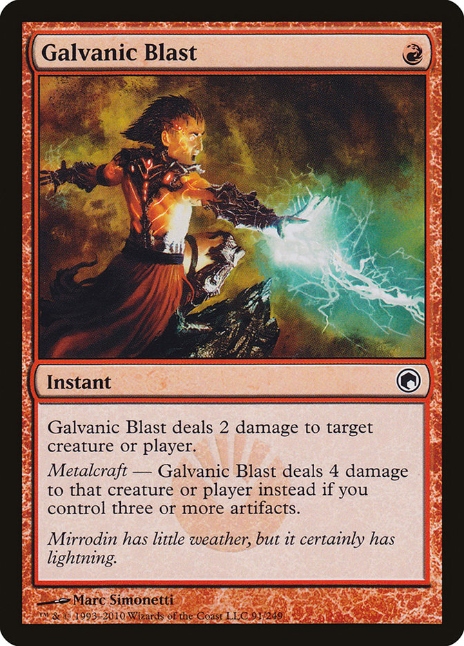 mtg metalcraft cards MtG Scars of Mirrodin Common Galvanic Blast #91