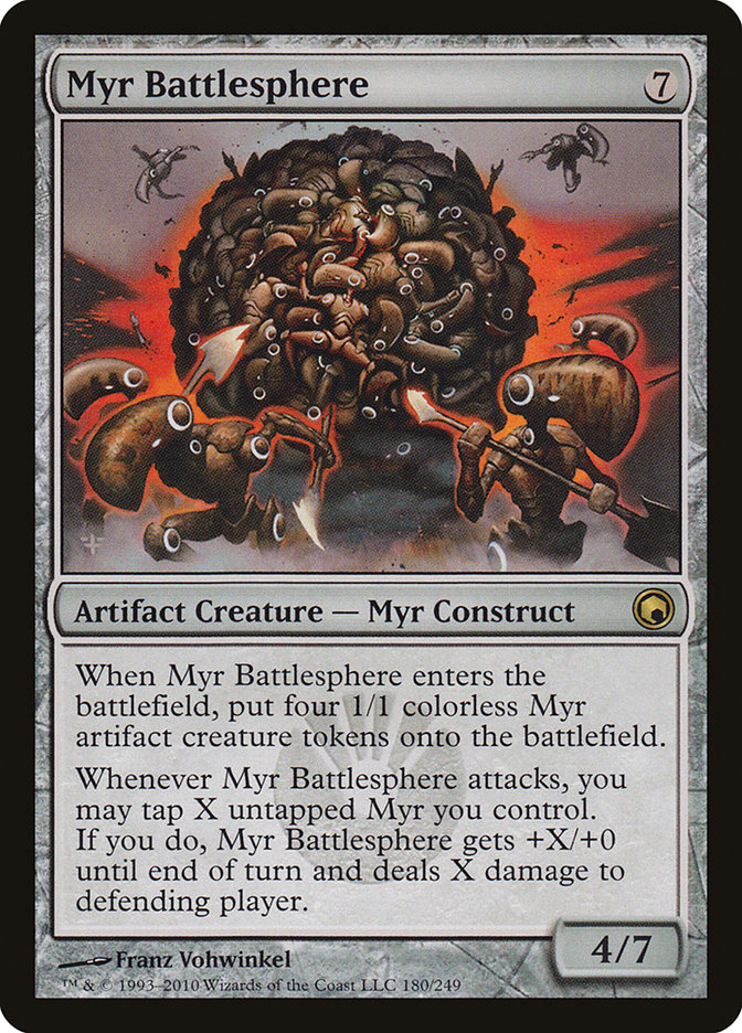 Magic the Gathering Double Masters Rare Foil Myr Battlesphere #276