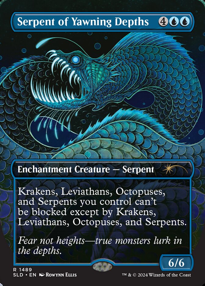mtg kraken leviathan octopus serpent commander deck Serpent of Yawning Depths (#1489) (foil) (borderless)