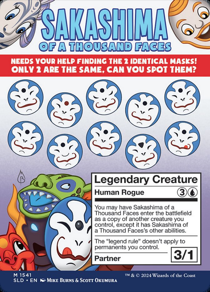 MTG 千の顔の逆嶋 Foil エッチング仕様 英語 千の顔の逆嶋 (Sakashima