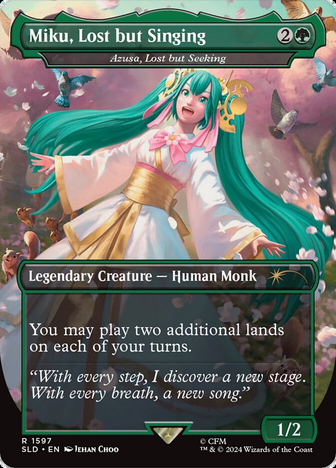 miku cards mtg Miku, Divine Diva (Elspeth Tirel) from Secret Lair Drop Series Magic the  Gathering Proxy