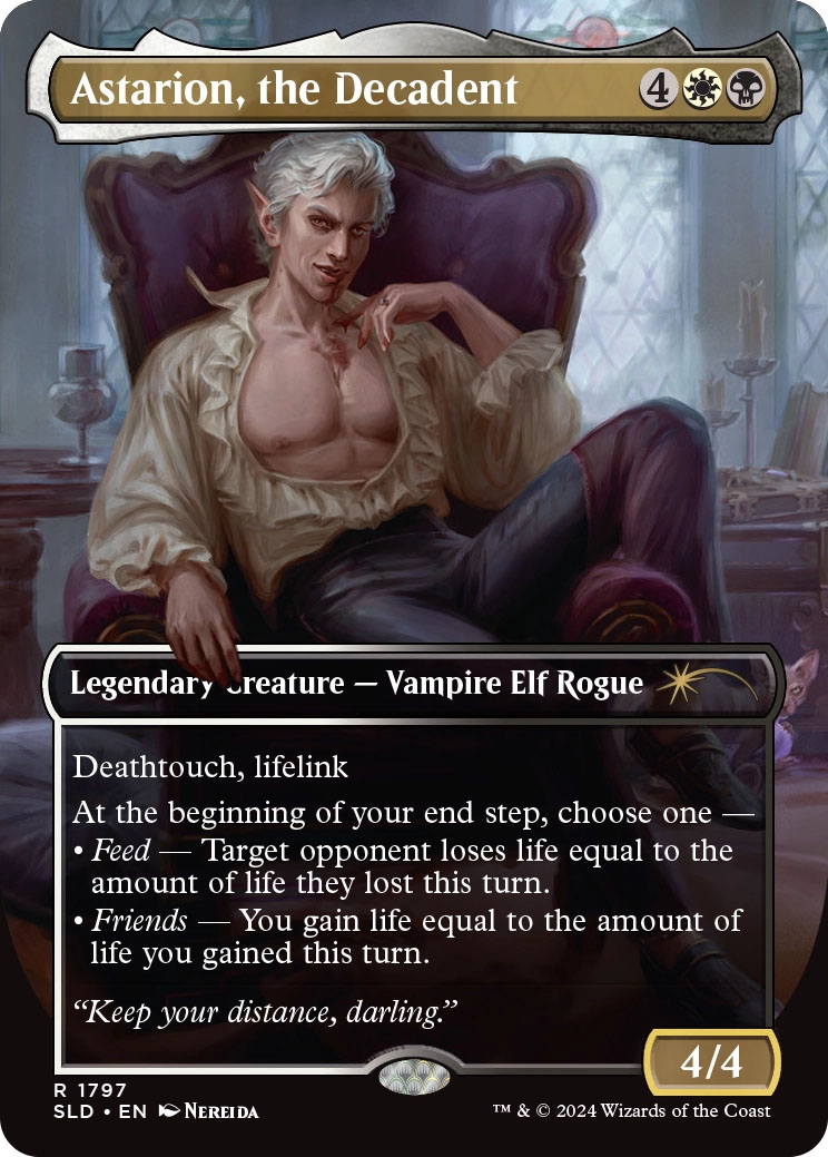asterion mtg card Amazon.com: Secret Lair: Astarion's Thirst (Foil Edition) : Toys & Games Exile target creature Astarion, The Decadent Commander Deck