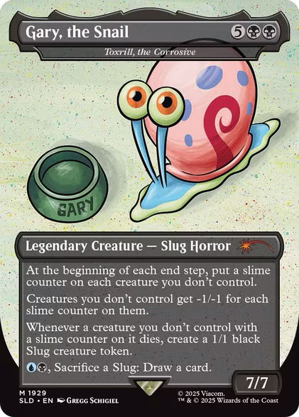 gary the snail mtg card All I have to say is that Gary the snail is not casual and you should be  ashamed of building Toxrill and calling it your Spongebob deck  #mtg  #magicthegathering #memes #tcg