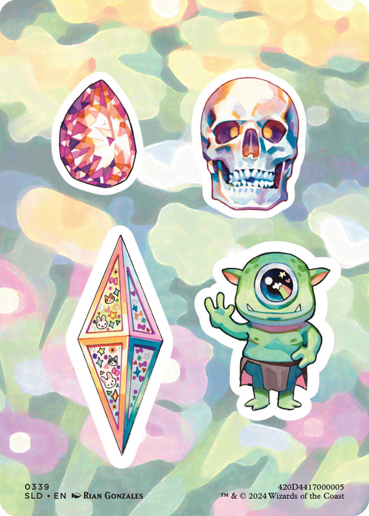 mtg card stickers Universal Back MTG stickers deckbox labelin power