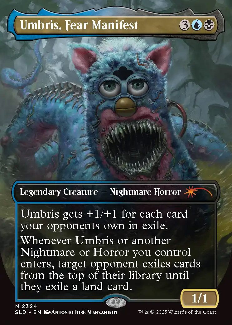 mtg umbris commander deck EDH Deck Umbris, Fear Manifest 100 Magic Cards Custom Deck Nightmare & Horror Deck Dimir Mill Exile Fear Manifest gets +1/+1 for each card your opponents own in exile Umbris, Fear Manifest Price &