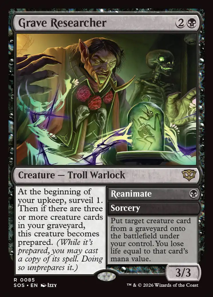 Secrets of Strixhaven Foil: Grave Researcher