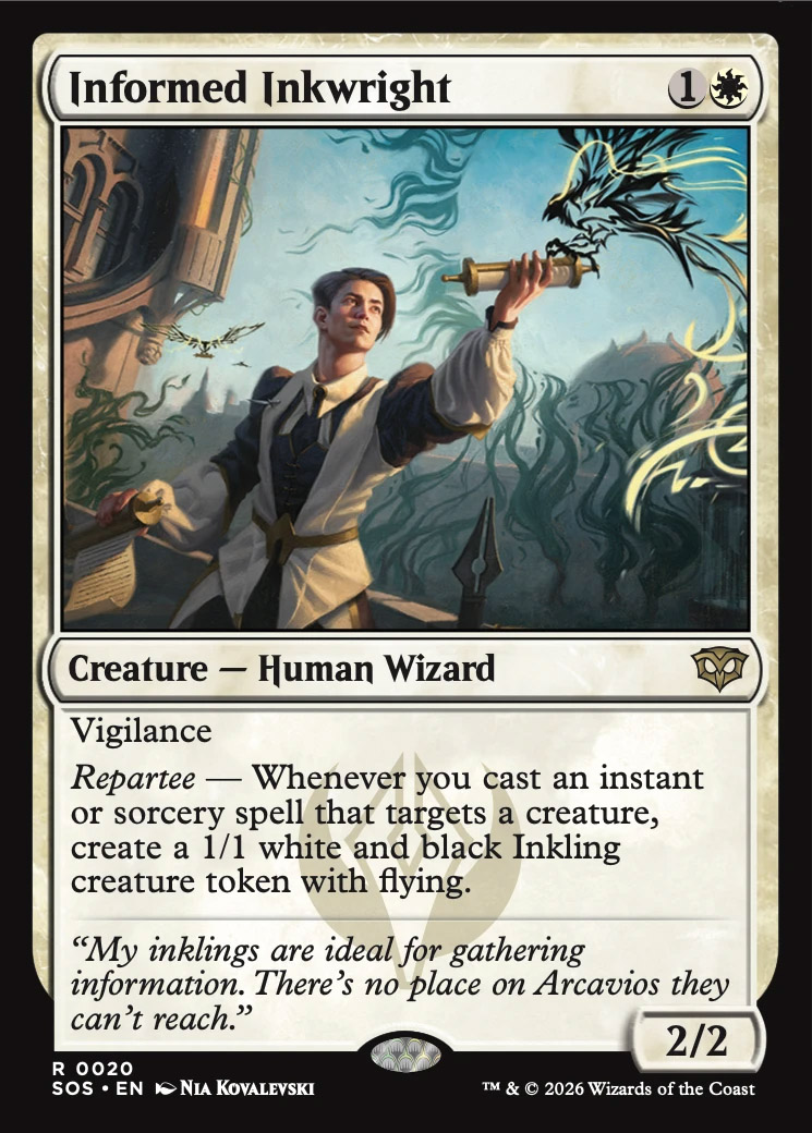 mtg info cards Secrets of Strixhaven Foil: Informed Inkwright Mint / near mint condition trading card Updated PLANESWALKER goop list with