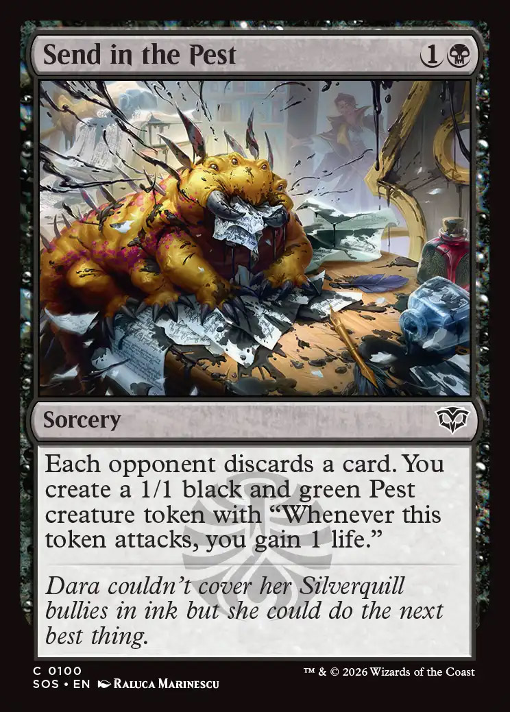 pest cards mtg Magic The Gathering - Deadly Insect Trample Whenever you gain life MtG Secrets of Strixhaven Common
