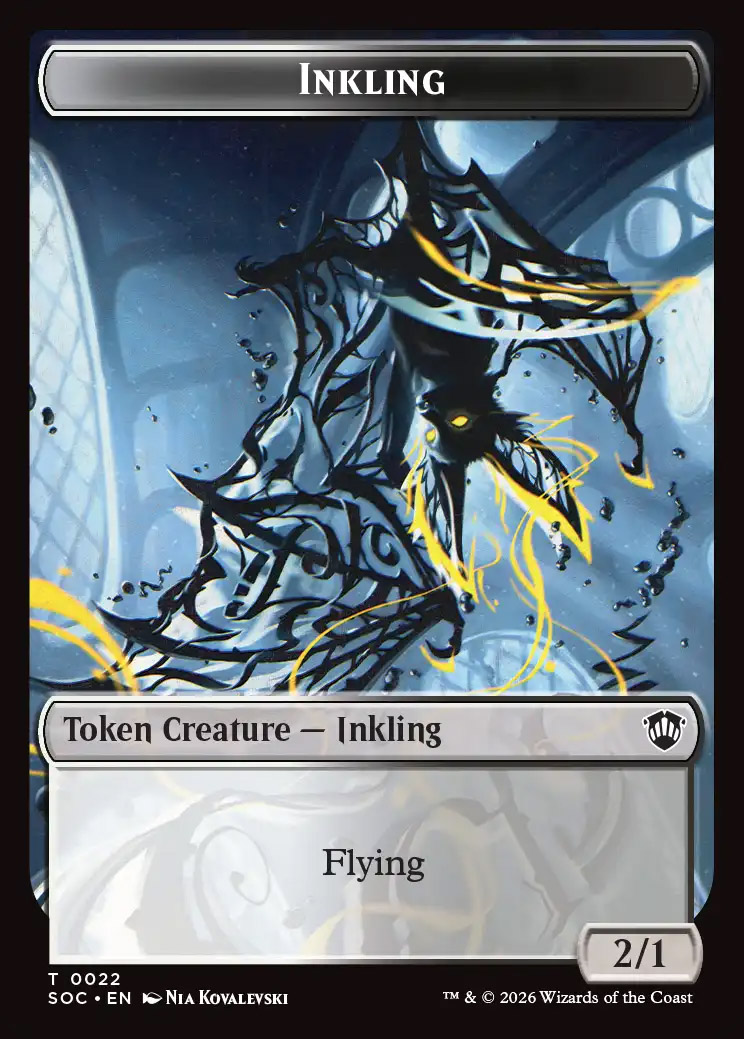 inkling cards mtg Dramatic Finale [Strixhaven: School of Mages Prerelease Promos] (Look at the top card of your library inklings • (Commander deck) •