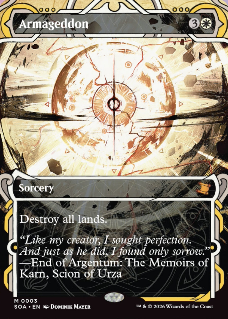 cards like armageddon mtg Proxy  Liquid Luck Destroy all lands. Secrets of Strixhaven Mystical Archive
