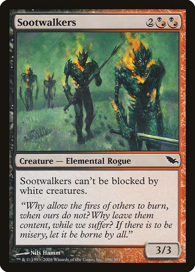 mtg shadowmoor cards MtG Shadowmoor Common Sootwalkers #196