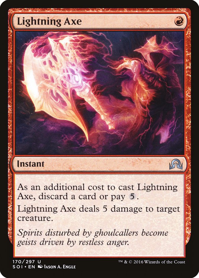 MtG Shadows Over Innistrad Uncommon Lightning Axe #170