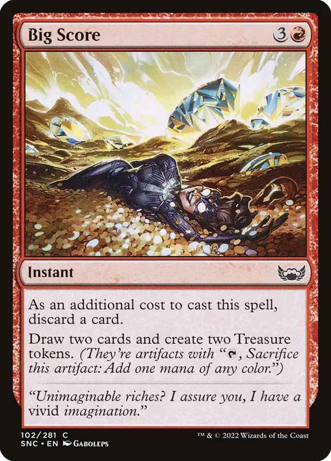 mtg the big score cards Vaultborn Tyrant [Outlaws of Thunder Junction: Score] You may play those cards this turn. Greed's Gambit | The Big