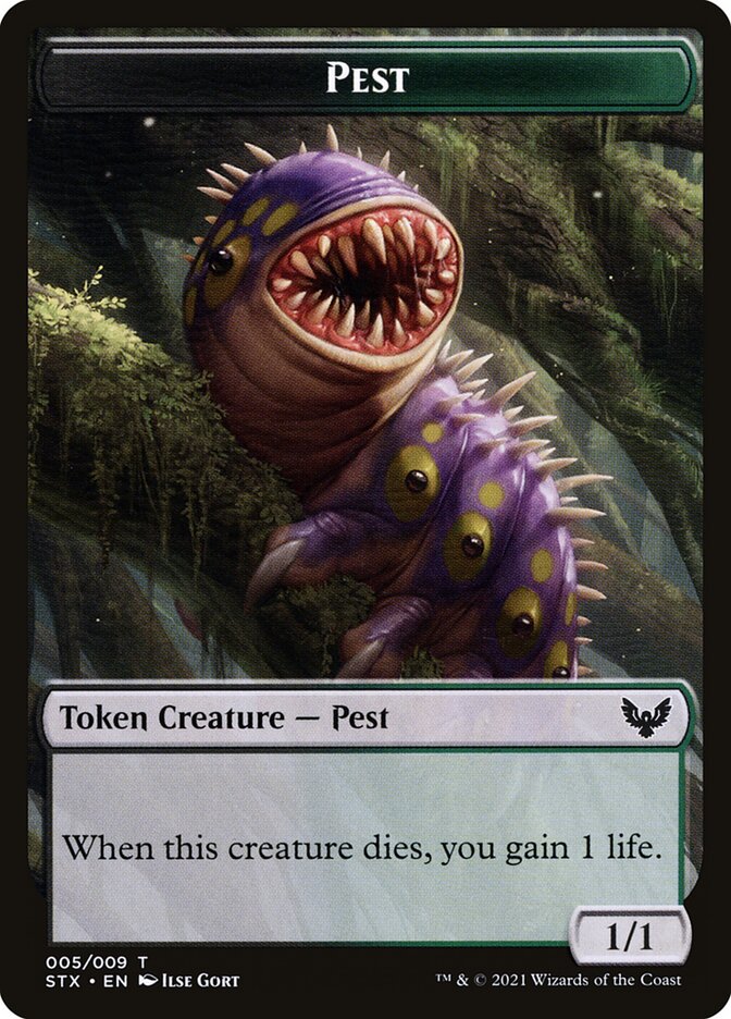 pest cards mtg Stainless Steel Pest Token - Metal MTG Tokens main image 0