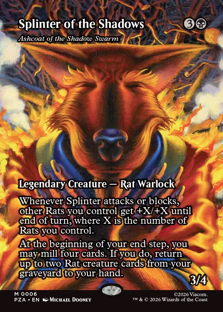 【PZA】数多の影のシュレッダー　英語foil Teenage Mutant Ninja Turtles Source Material Cards: Ashcoat of the